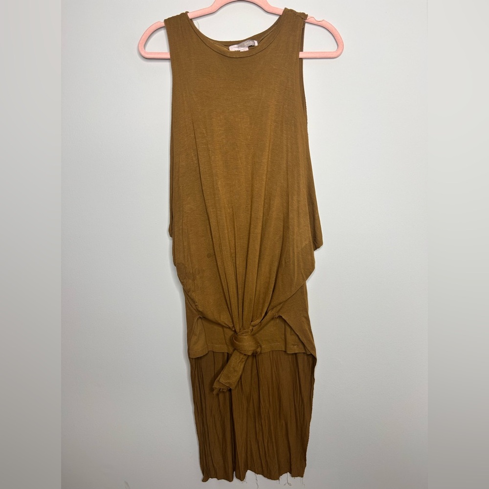 Forever 21 Brown Sleeveless Tie-Front Dress